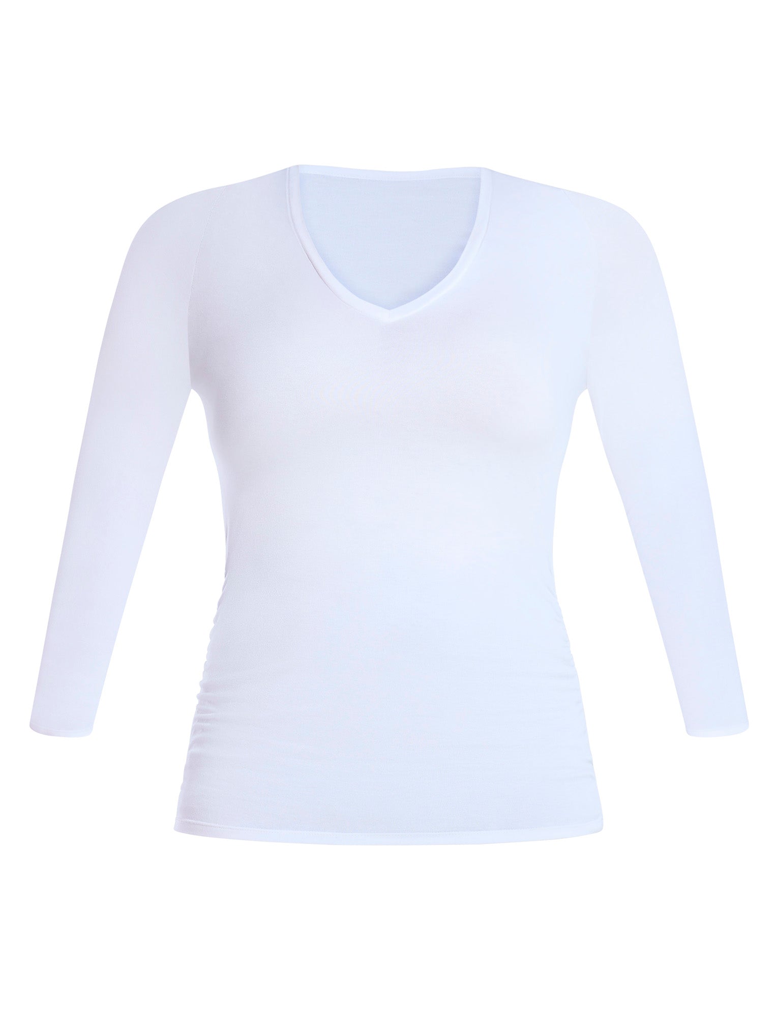 Side Ruched Long Sleeve V-Neck Maternity Tee