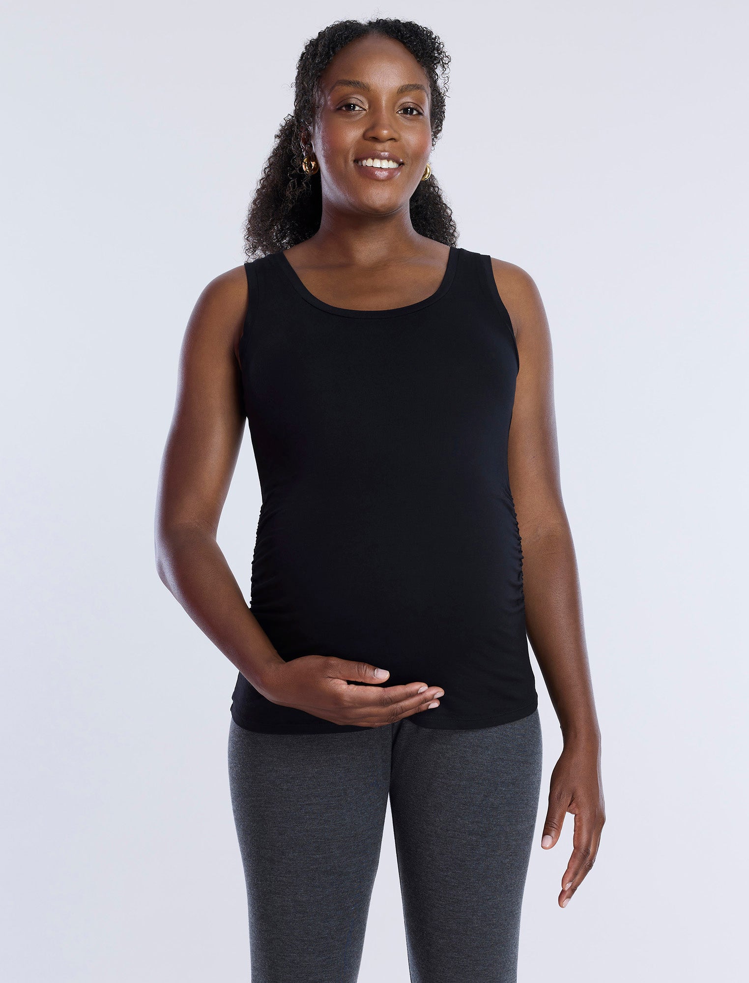 Side Ruched Maternity Tank Top