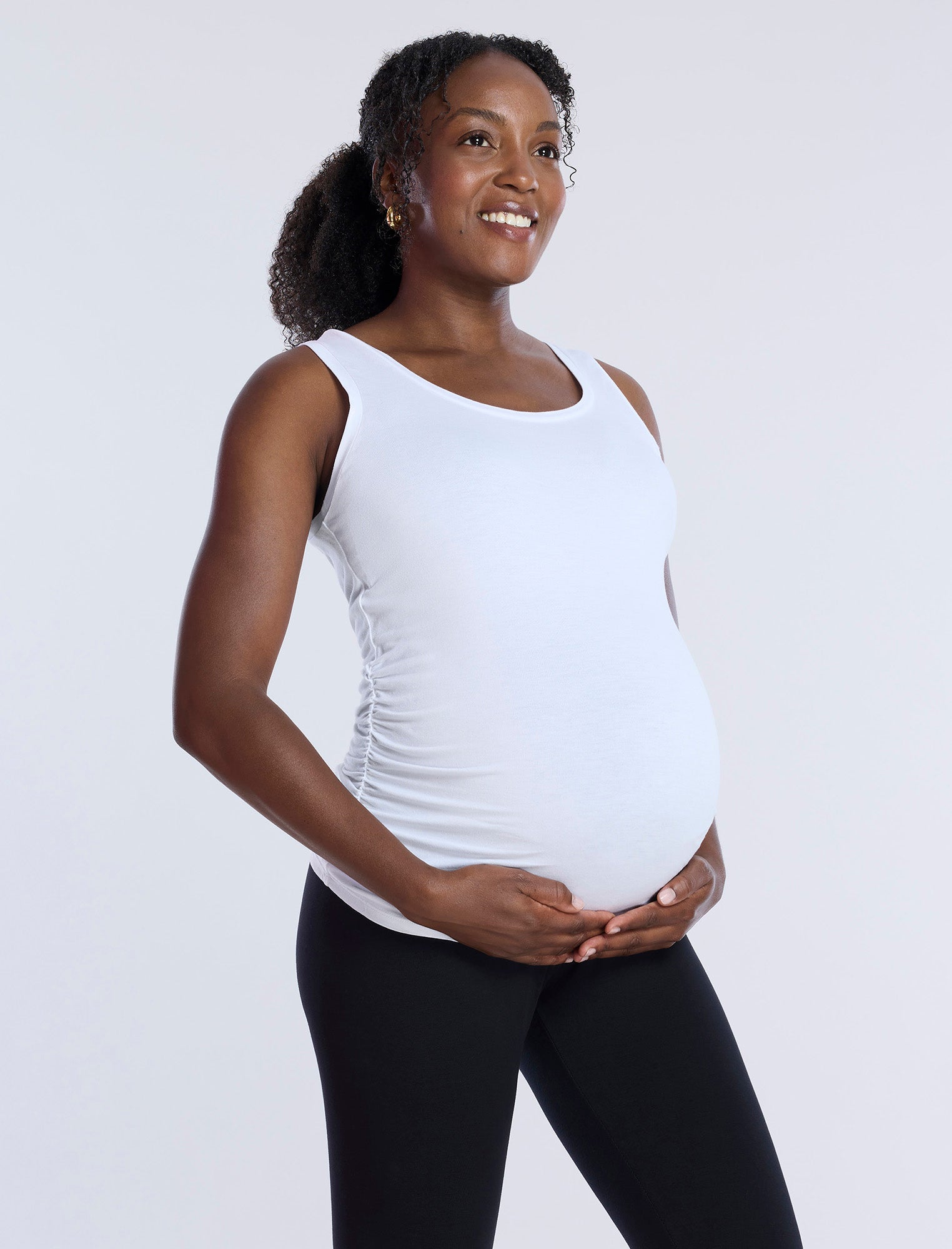 Side Ruched Maternity Tank Top