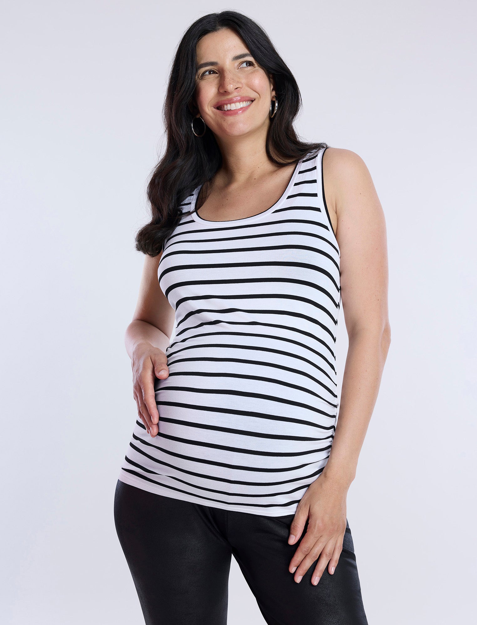 Side Ruched Maternity Tank Top