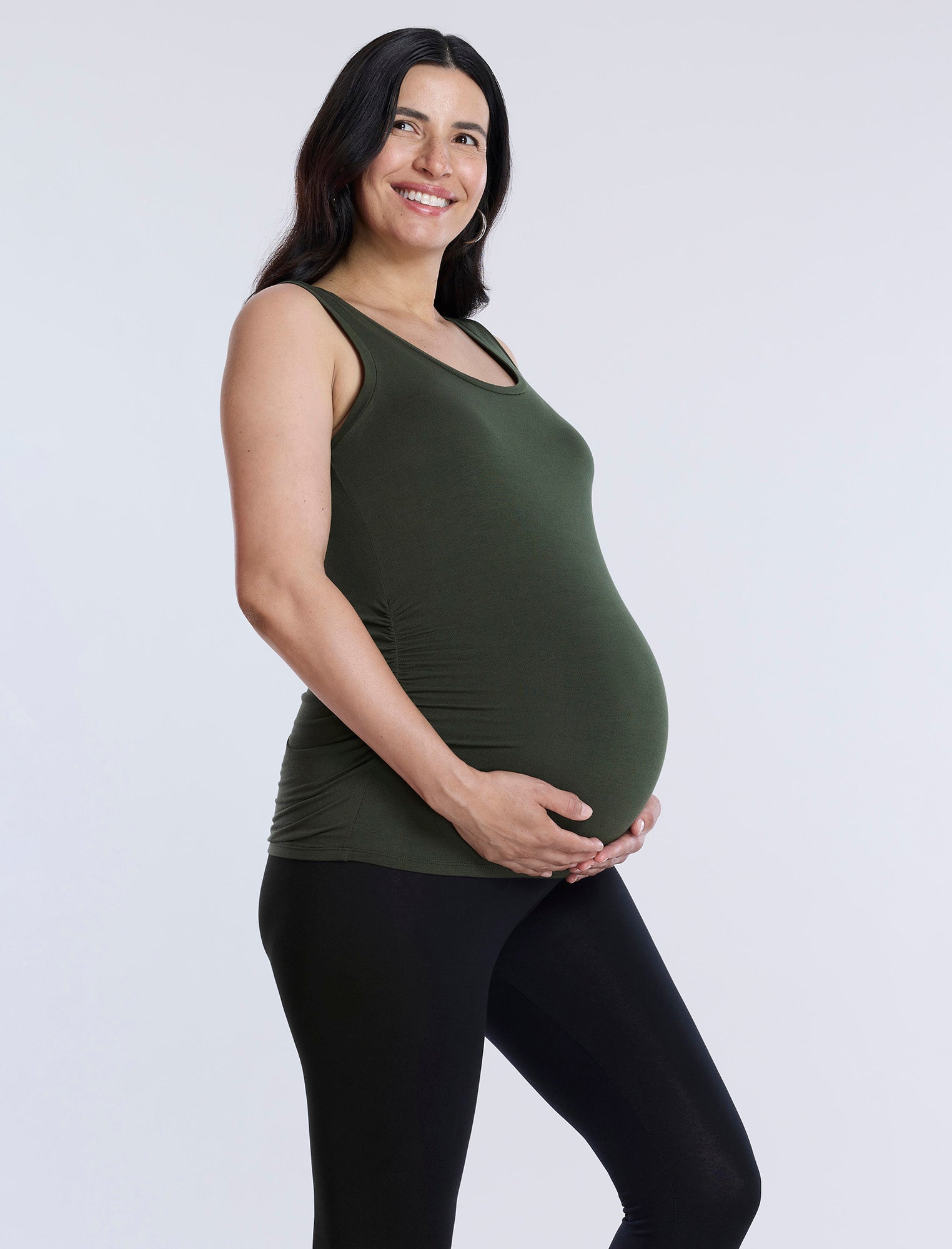 Side Ruched Maternity Tank Top