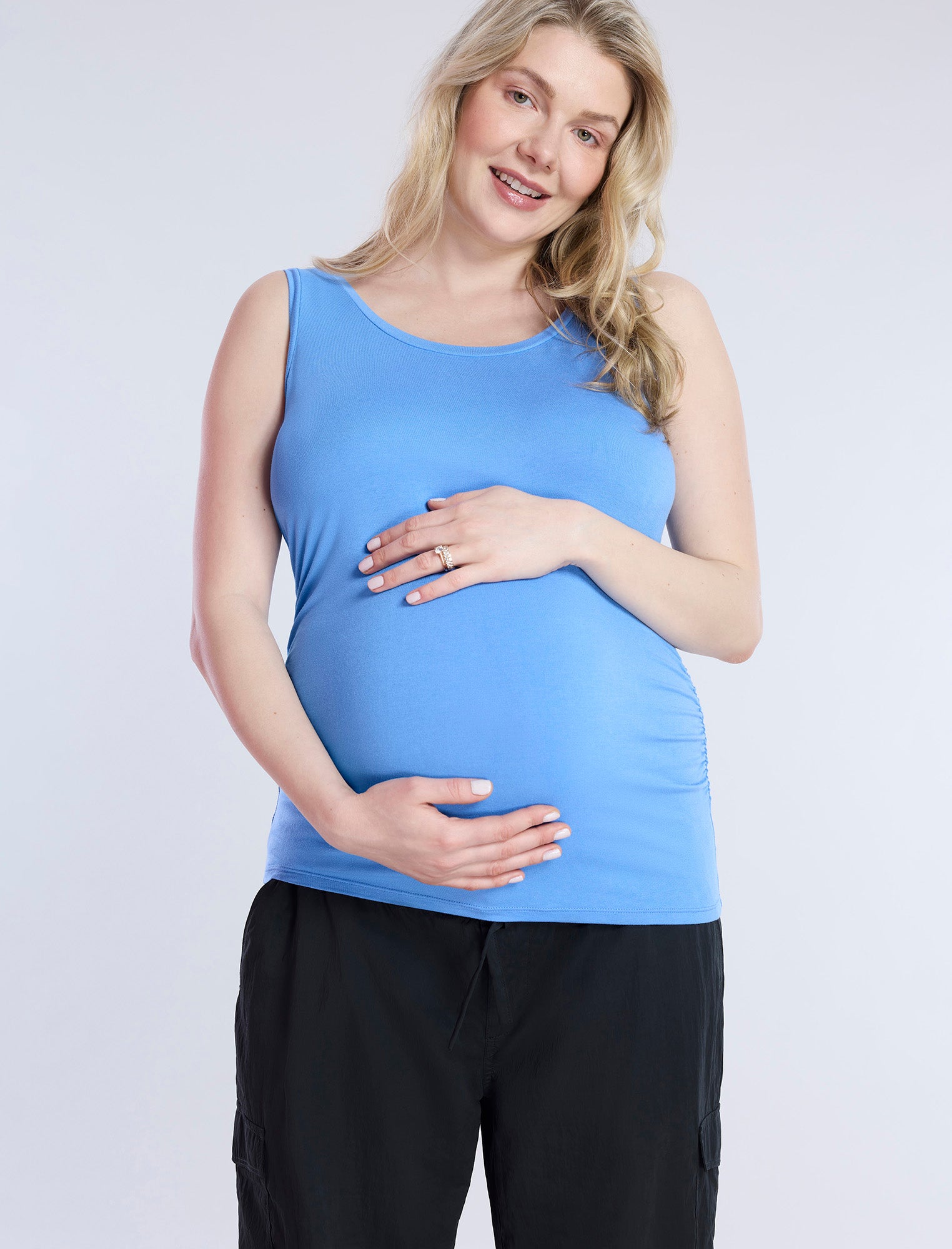 Side Ruched Maternity Tank Top