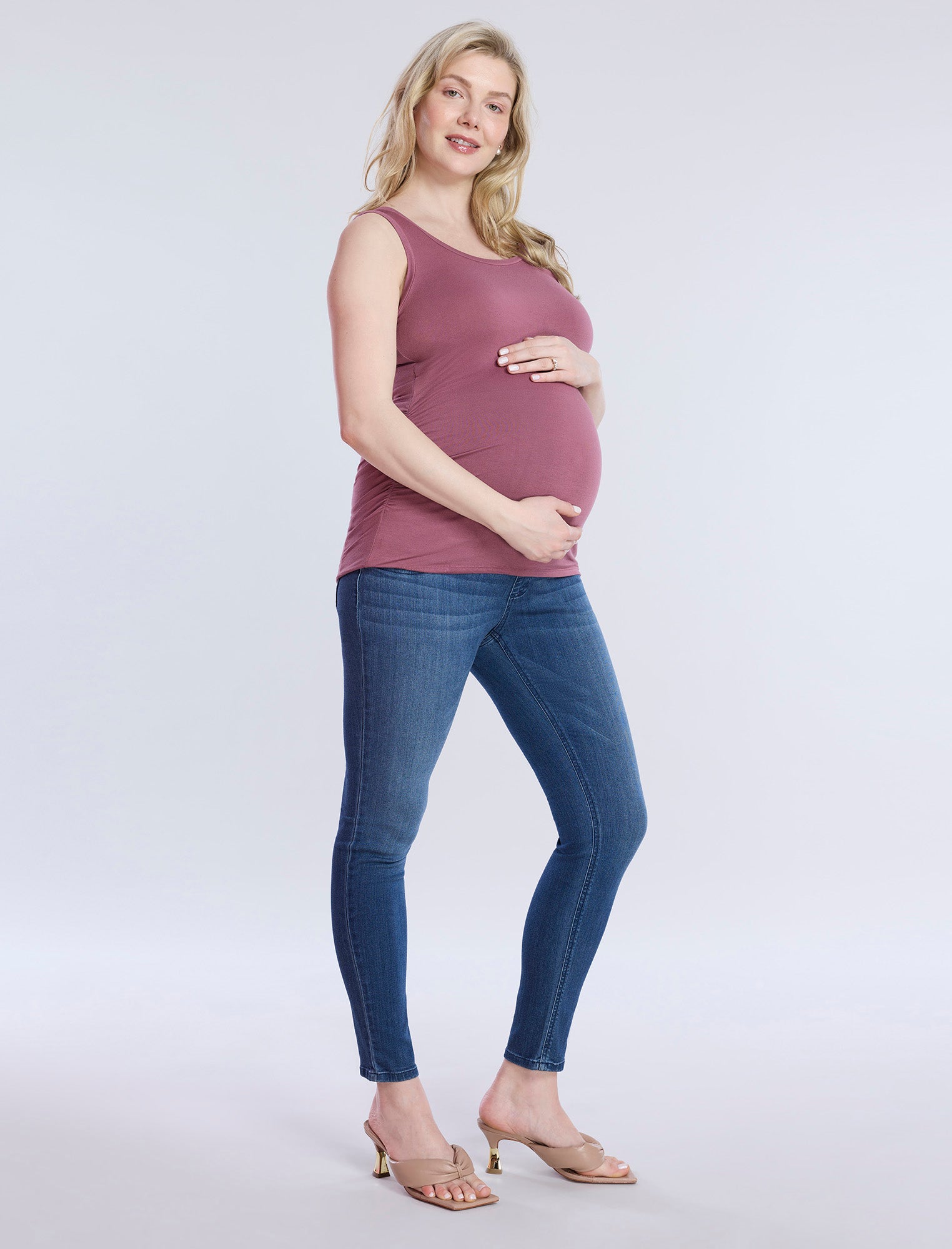 Side Ruched Maternity Tank Top