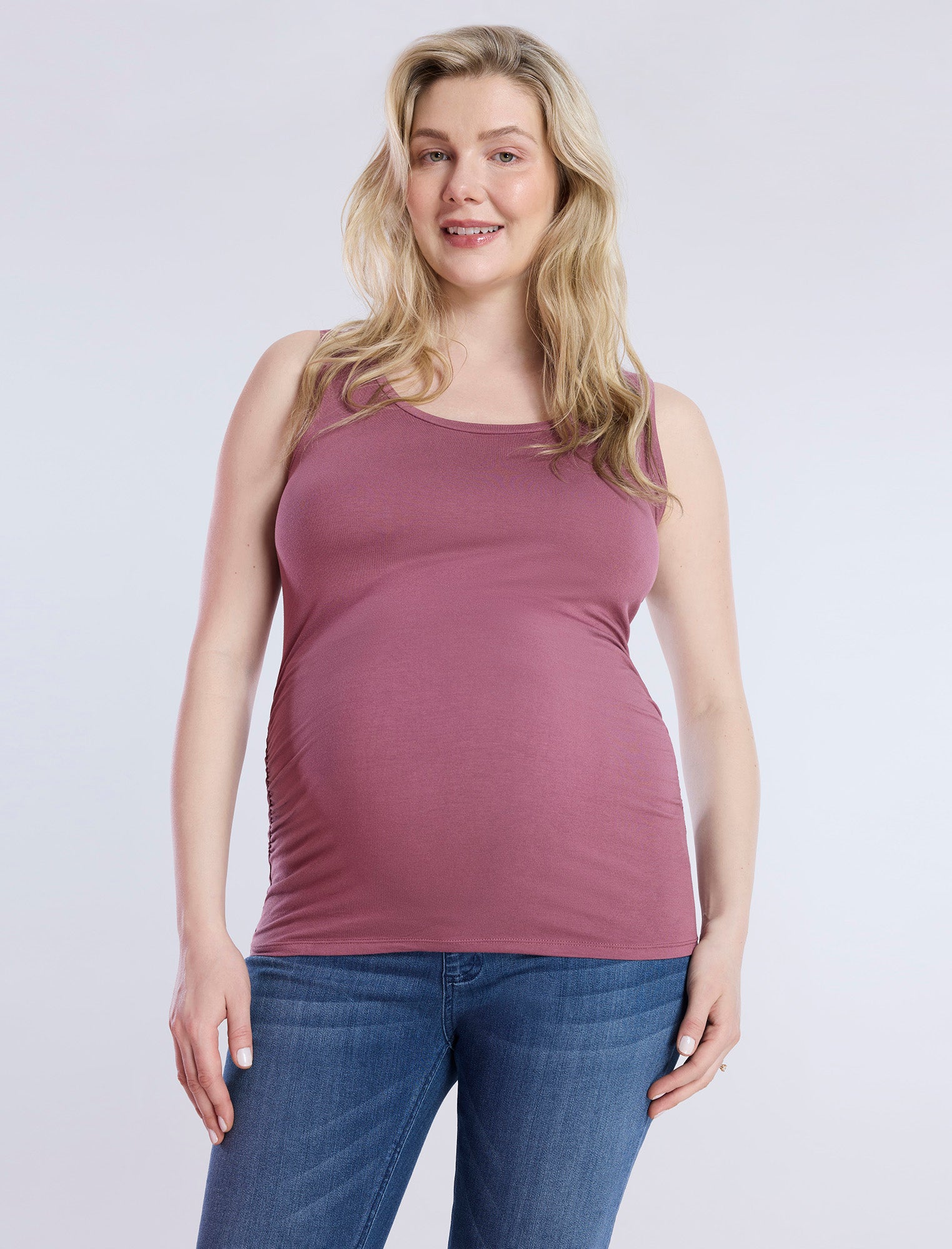 Side Ruched Maternity Tank Top