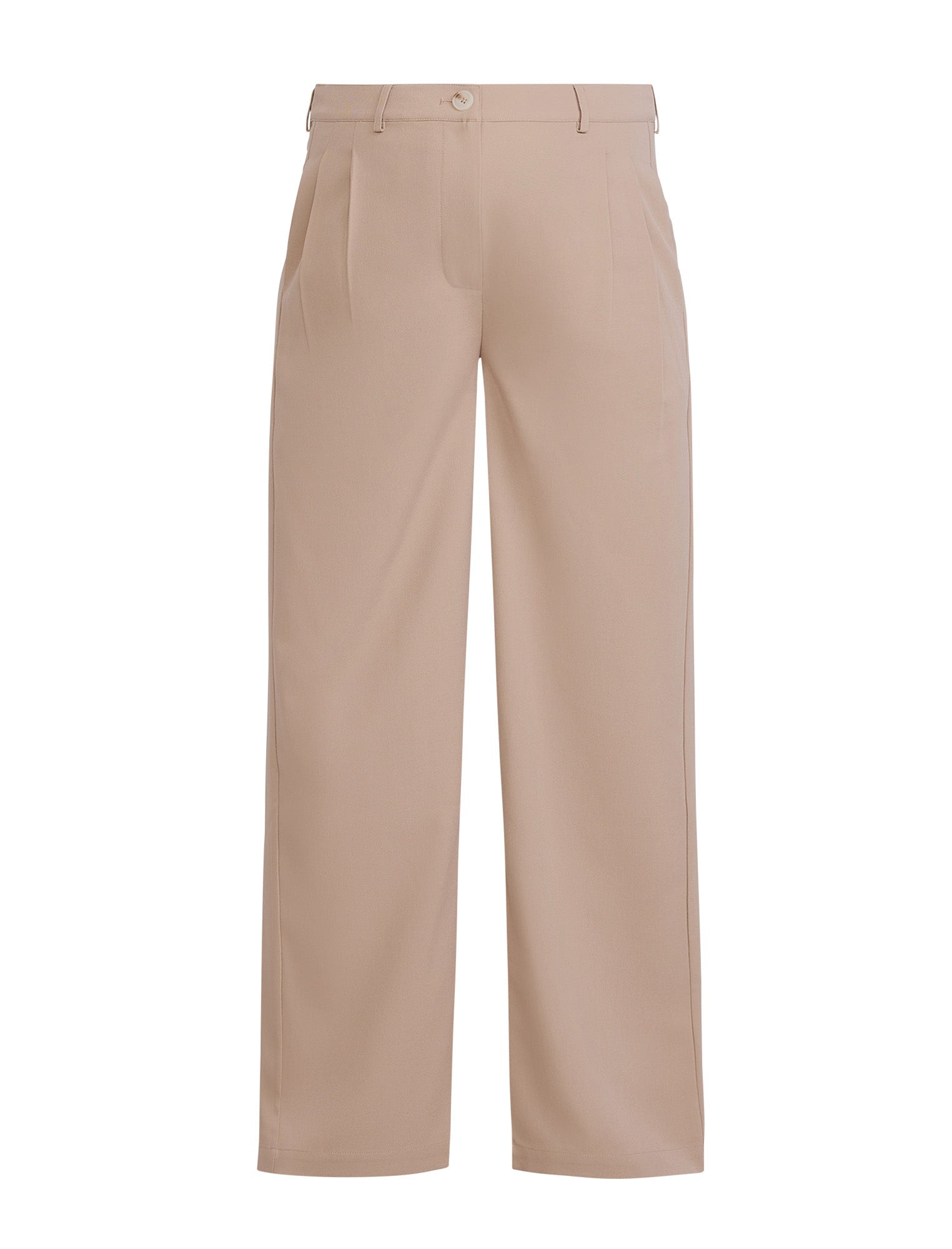 Beige maternity pants on a white background