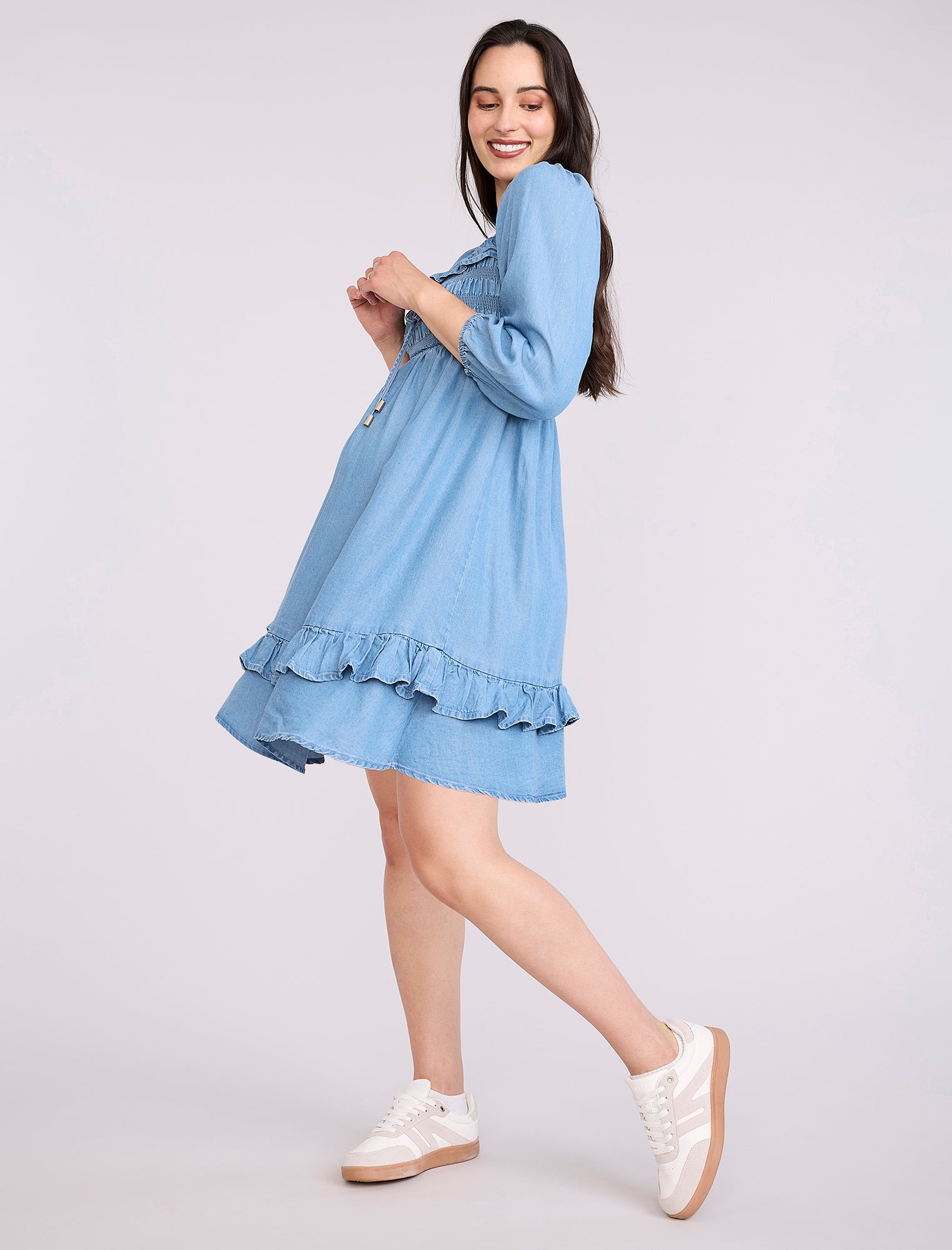 Smocked Baby Doll Mini Dress