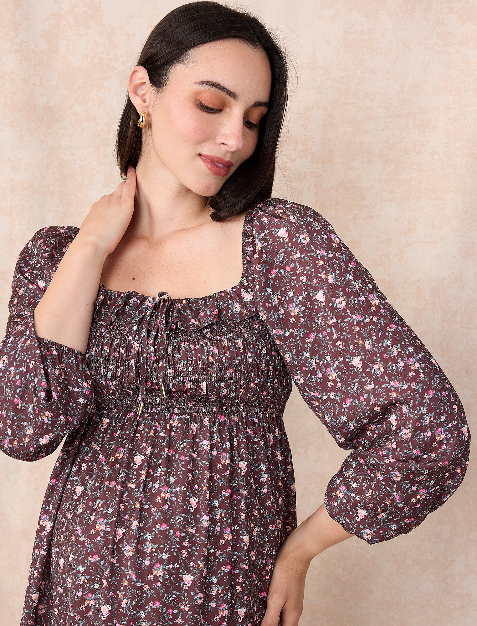 Smocked Baby Doll Mini Dress
