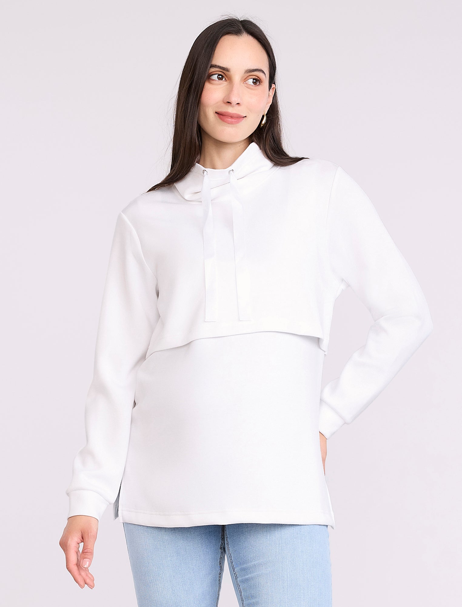 Funnel Neck Nursing Sweatshirt