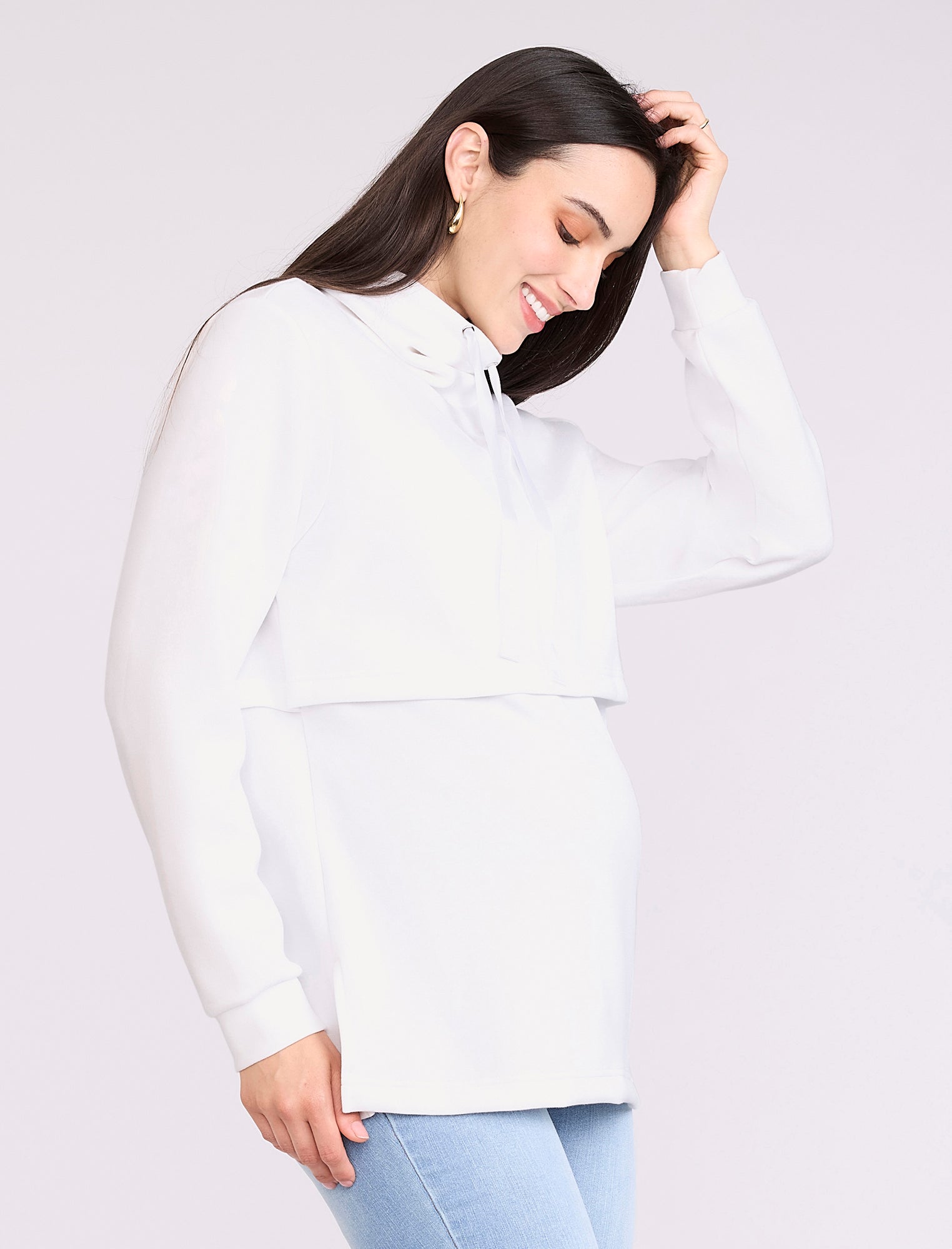 Funnel Neck Nursing Sweatshirt