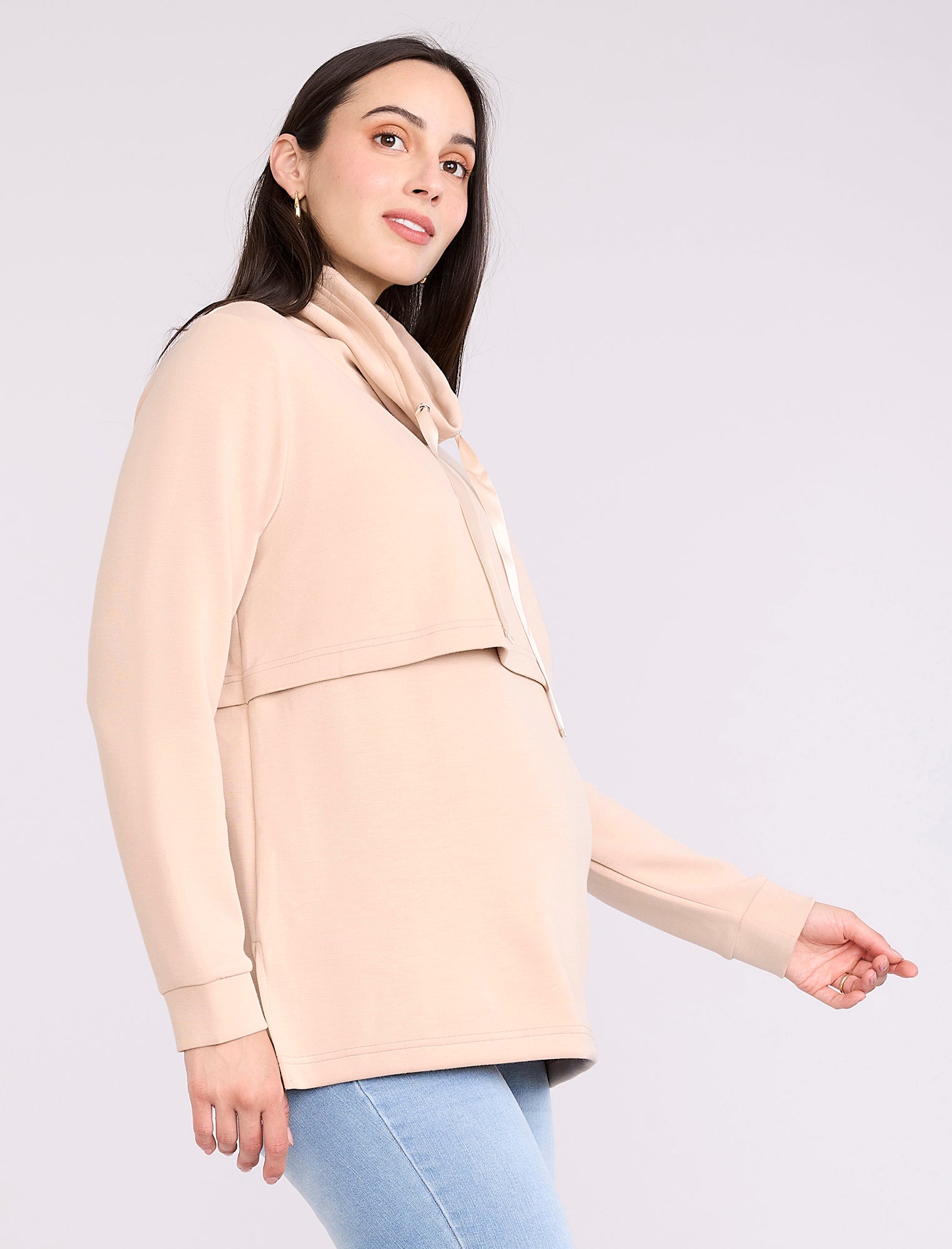 Funnel Neck Nursing Sweatshirt