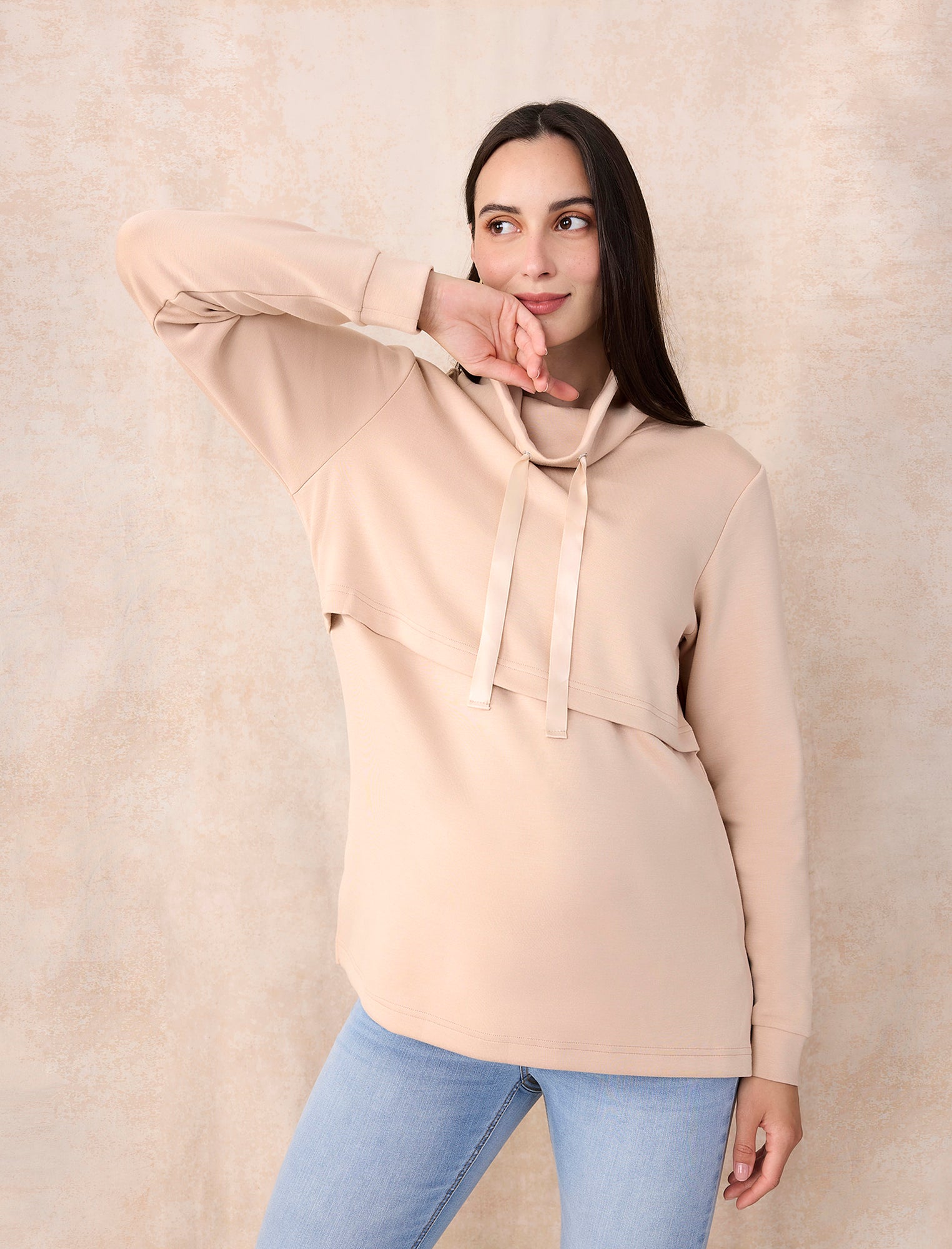 Funnel Neck Nursing Sweatshirt