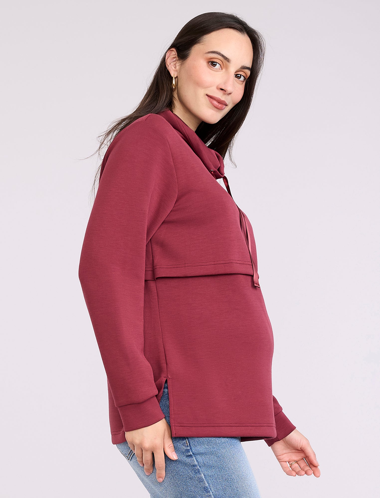 Funnel Neck Nursing Sweatshirt