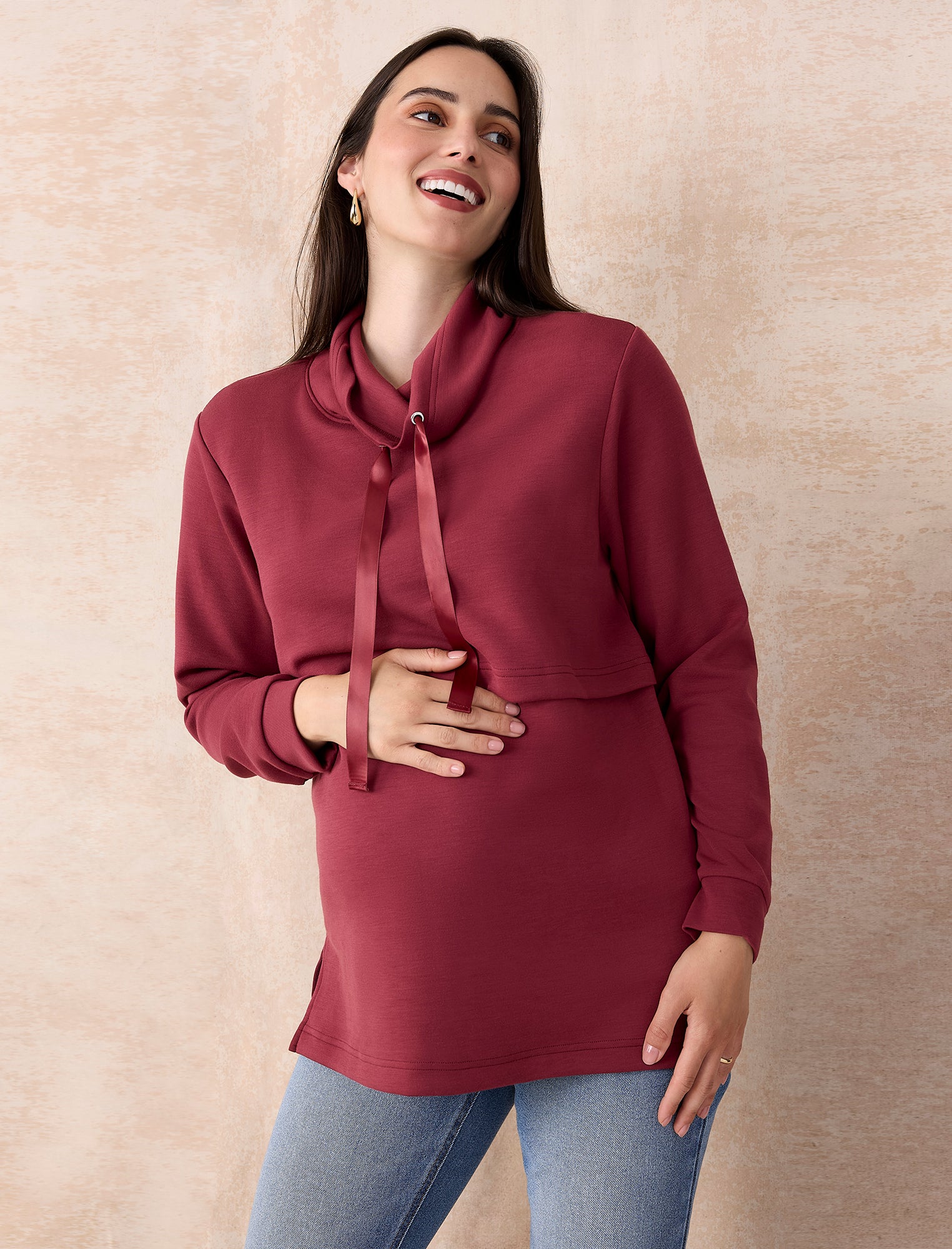 Funnel Neck Nursing Sweatshirt