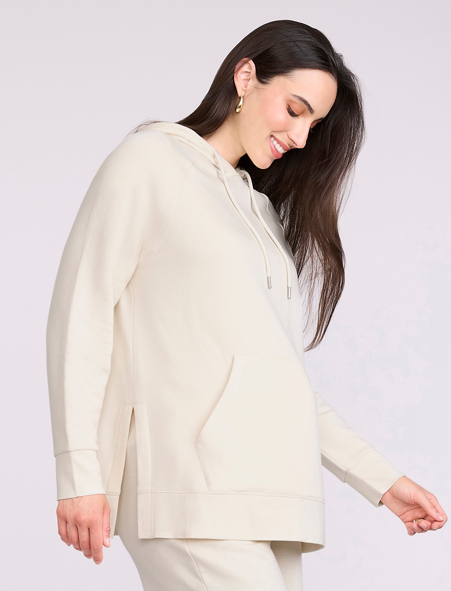 Maternity Tunic Hoodie with Side Slits