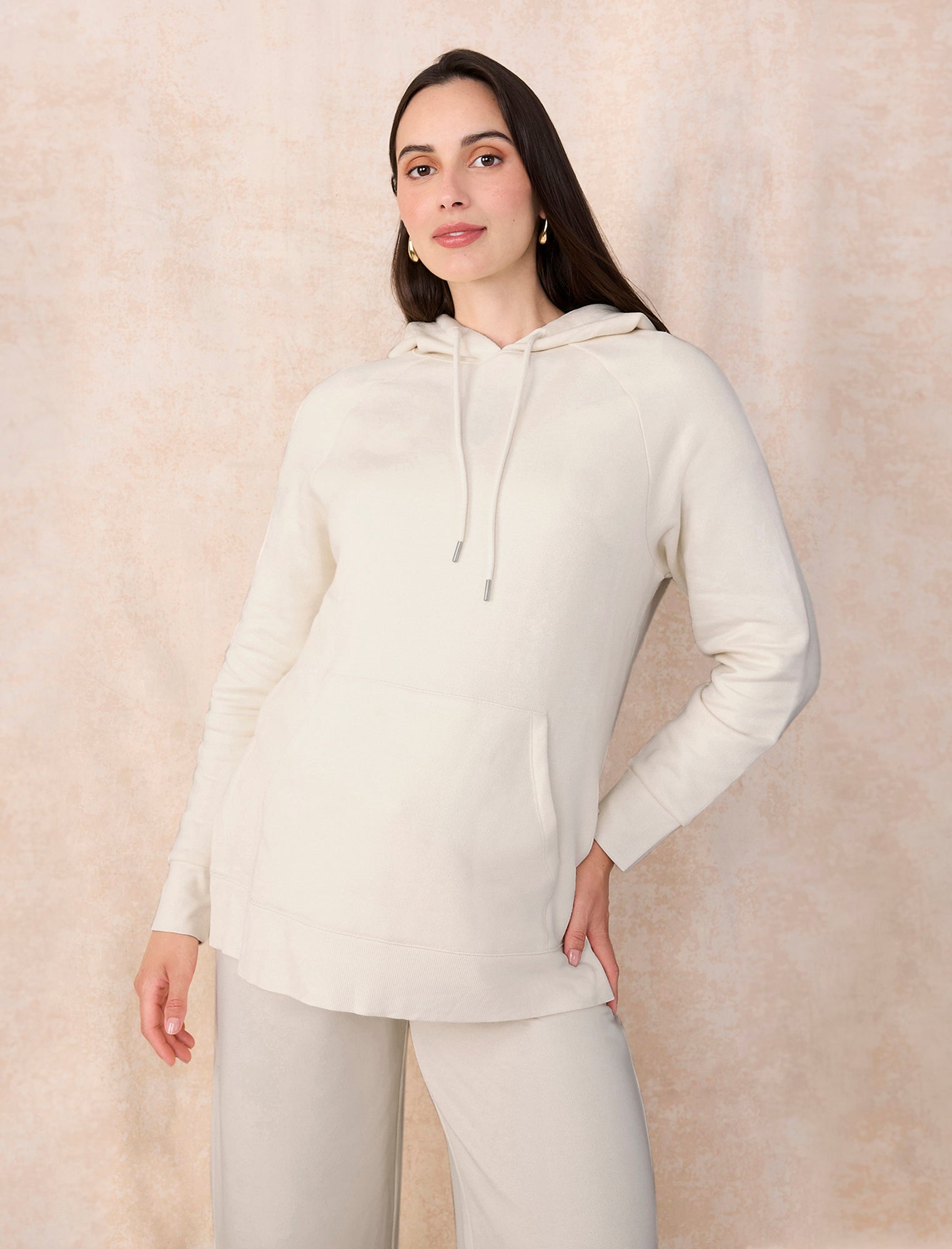 Maternity Tunic Hoodie with Side Slits