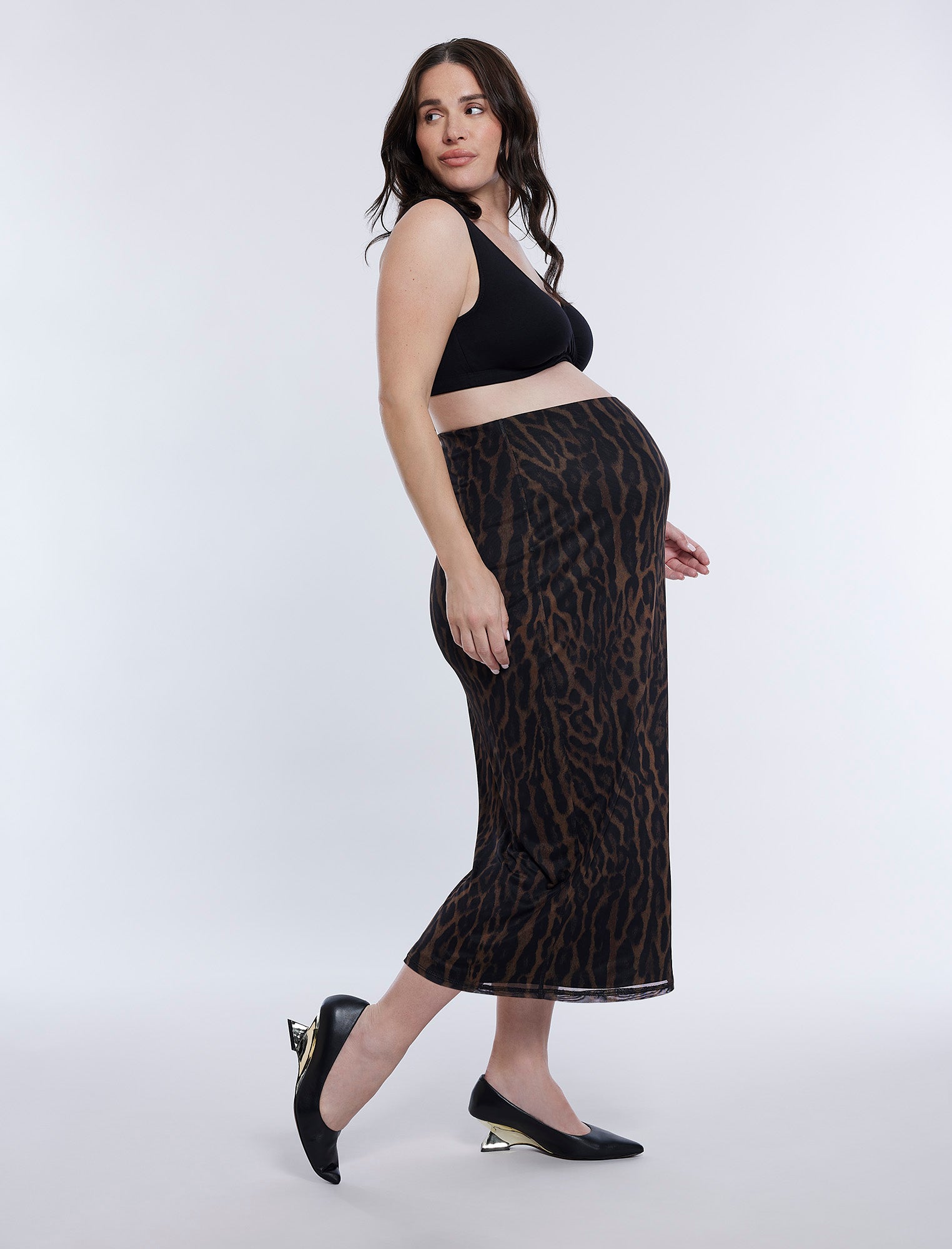 Bodycon Maxi Skirt in Mesh