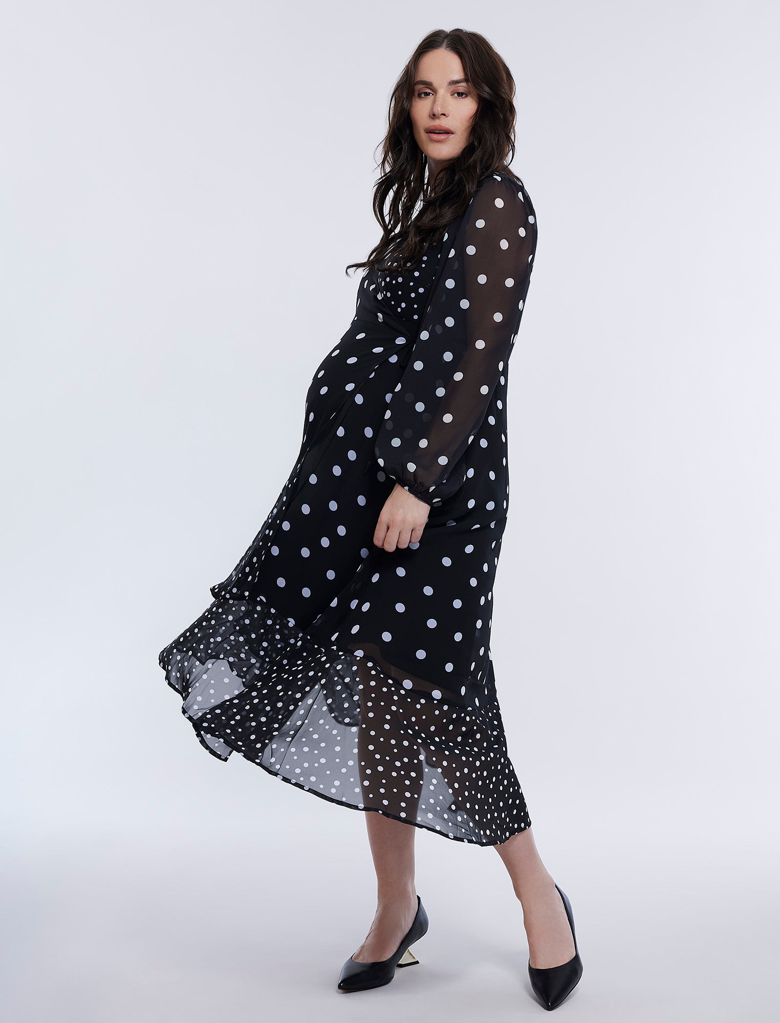 NWOT Anthropologie Michaela Flounced Polkadot hot Maxi Dress