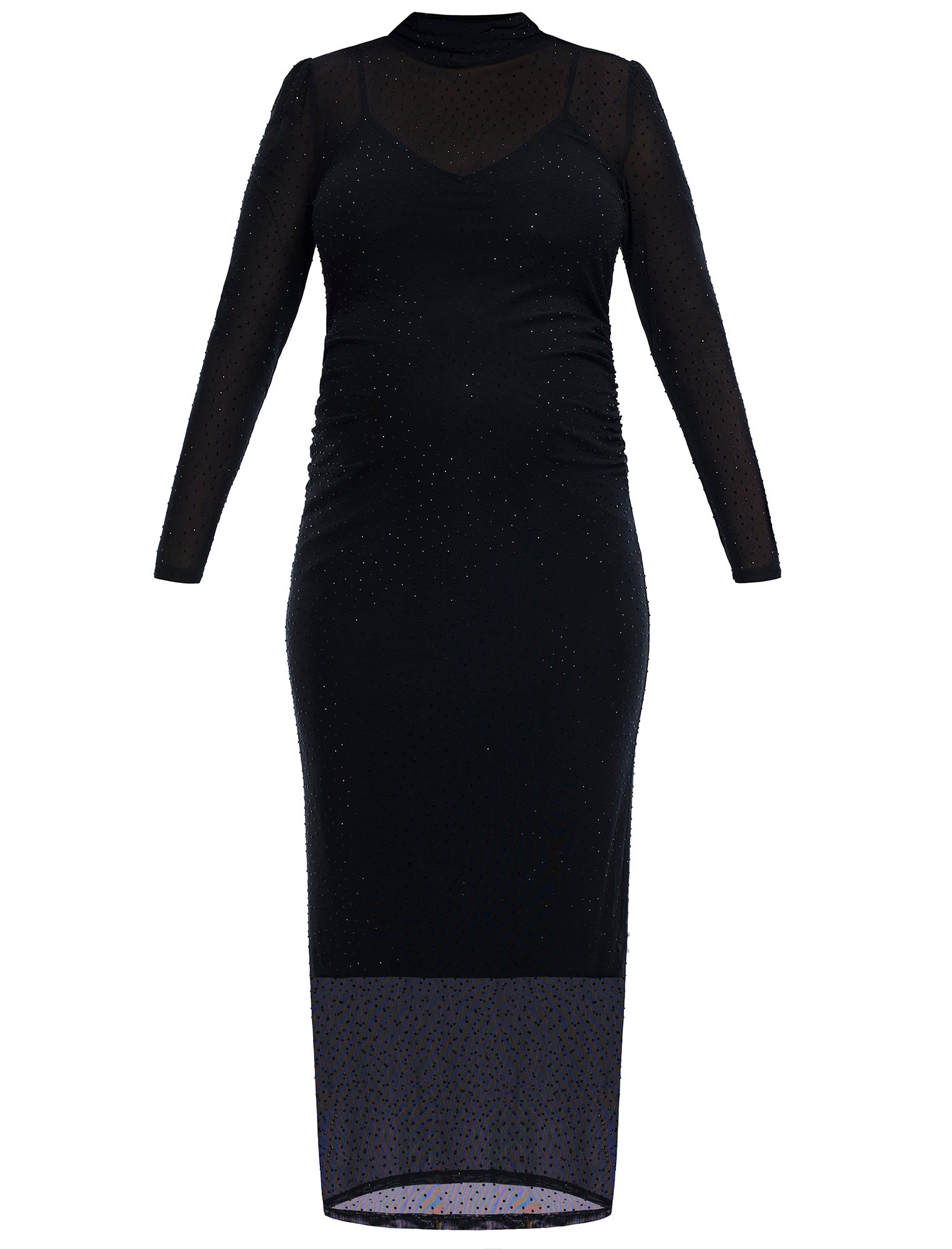 Long Sleeve Bodycon Maxi Dress in Mesh