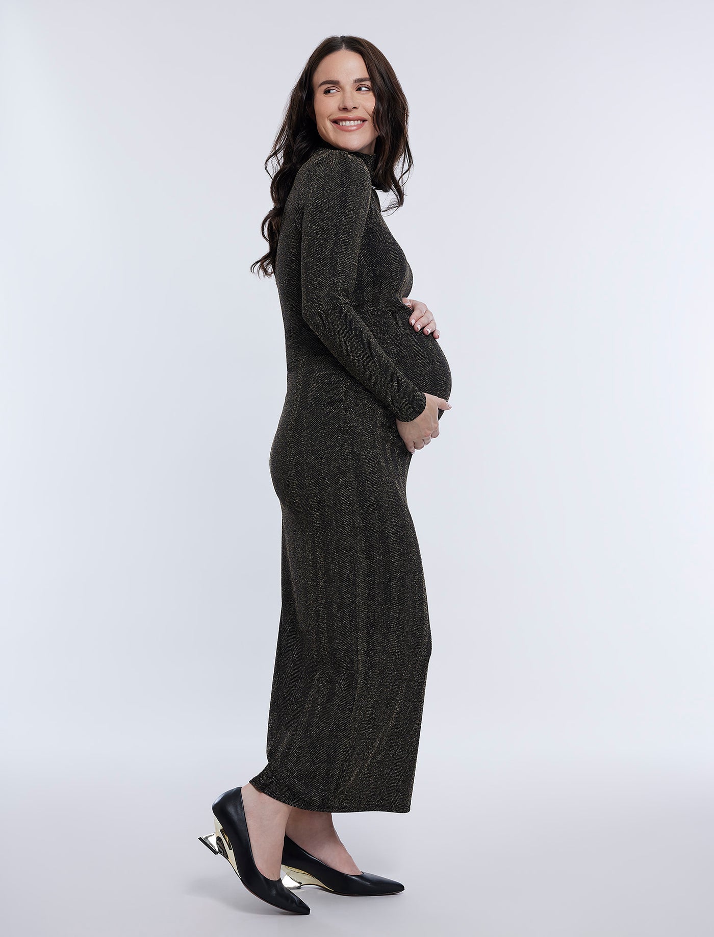 Gold Lurex Knit Maxi Dress main image 0