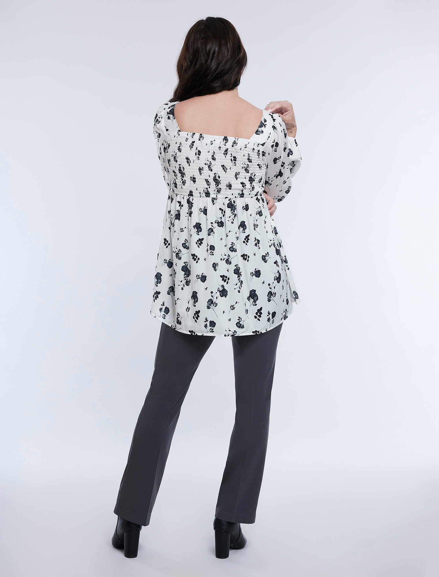 Long Sleeve Mocked Empire Waist Top