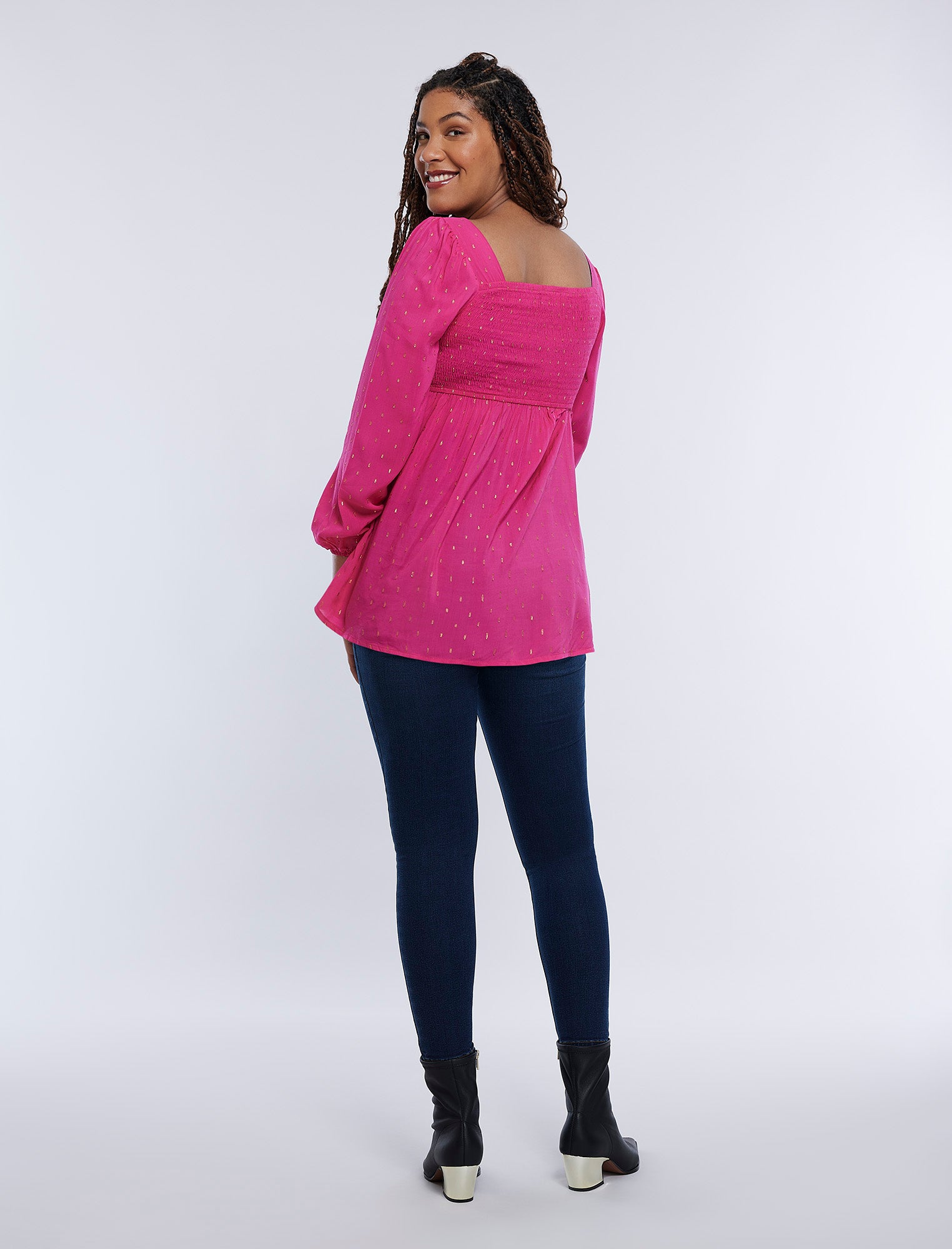 Long Sleeve Mocked Empire Waist Top