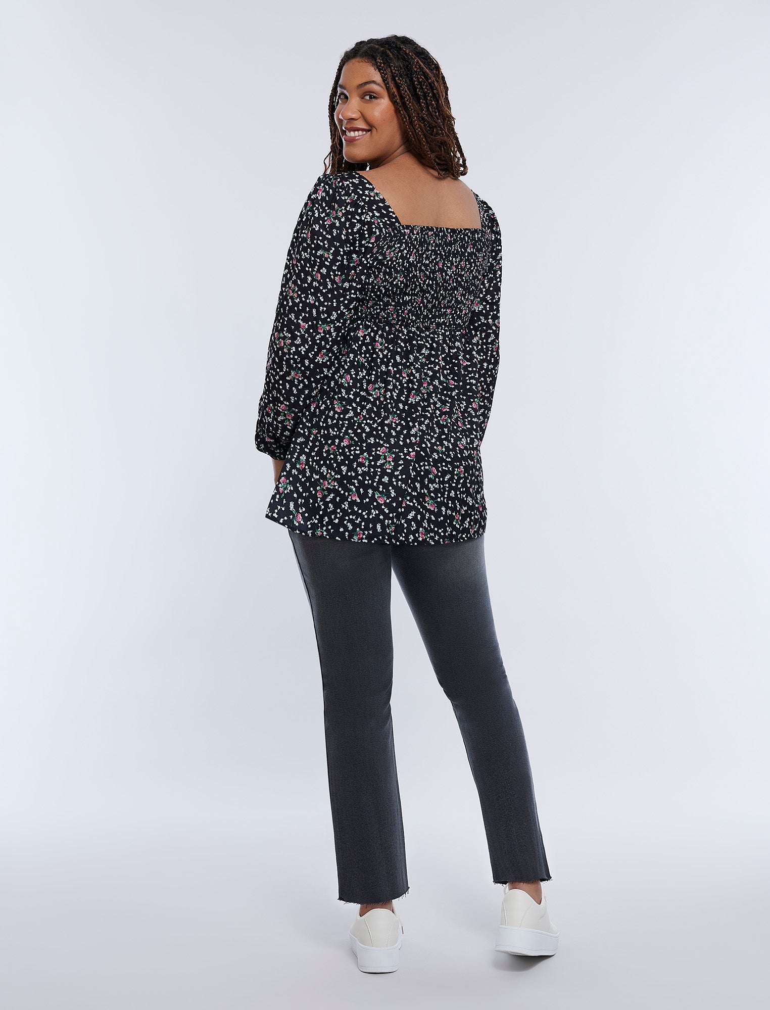 Long Sleeve Mocked Empire Waist Top