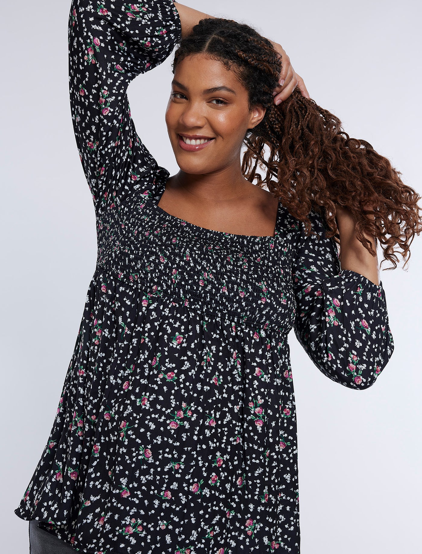 Bryndis Matelassé Gathered Empire-Waist Top main image 1