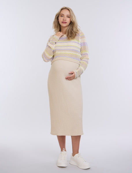 Textured Twofer Midi Dress