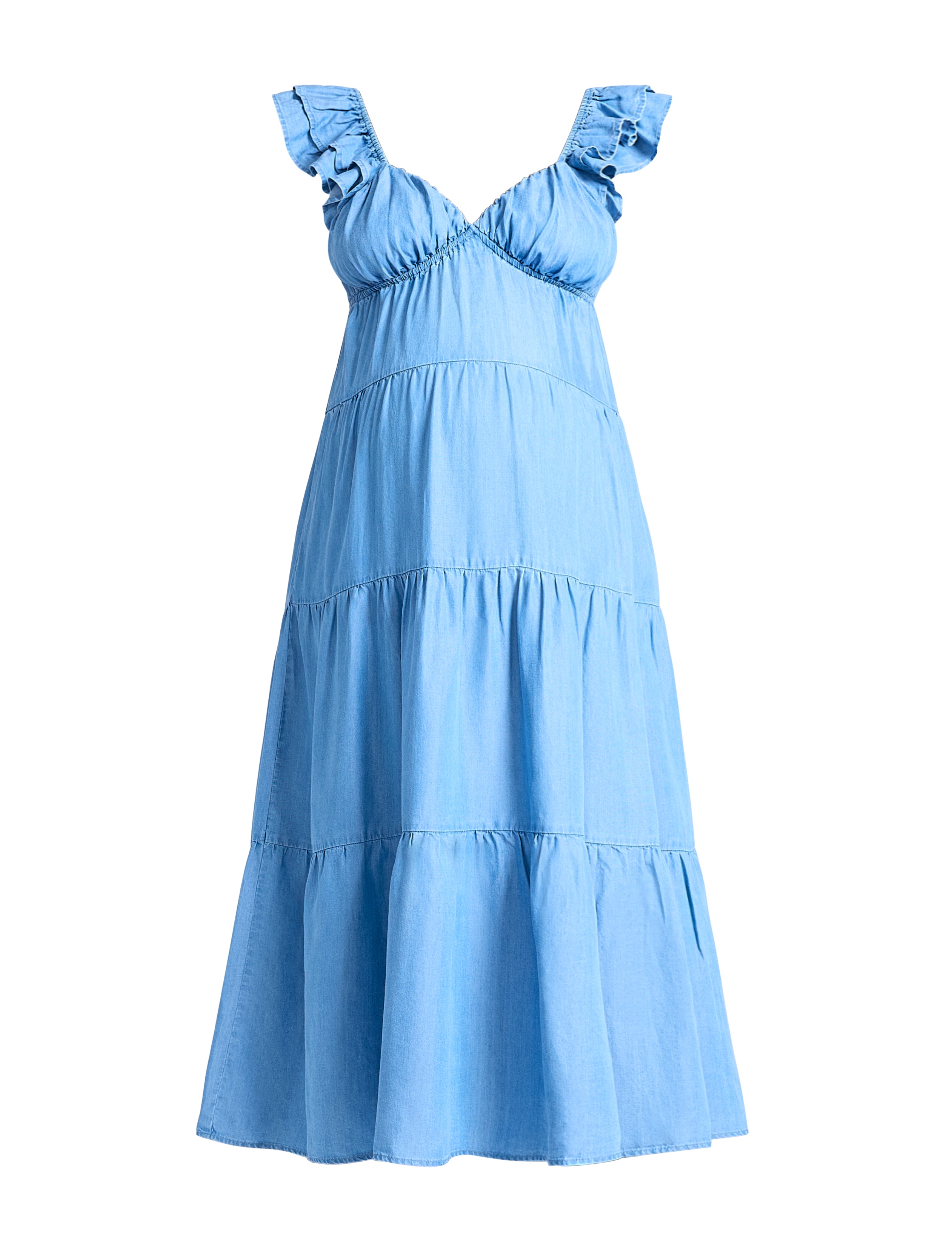 Empire Ruffle Sleeve Maxi Dress