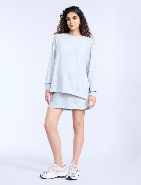 売れ筋商品|||マザーフッドマタニティ カットソー トップス レディース Maternity Long Sleeve With Side Slits Scuba Raglan Top - Motherhood Heather grey Heather Grey Long Sleeve Raglan With Side Slits | Motherhood