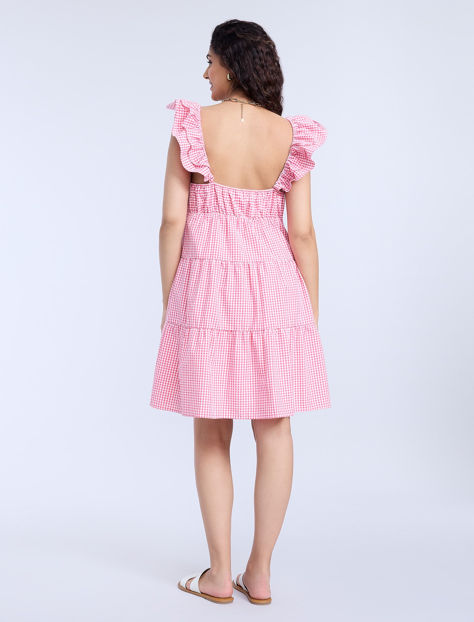 Short Sleeve Flutter Sleeve Dress