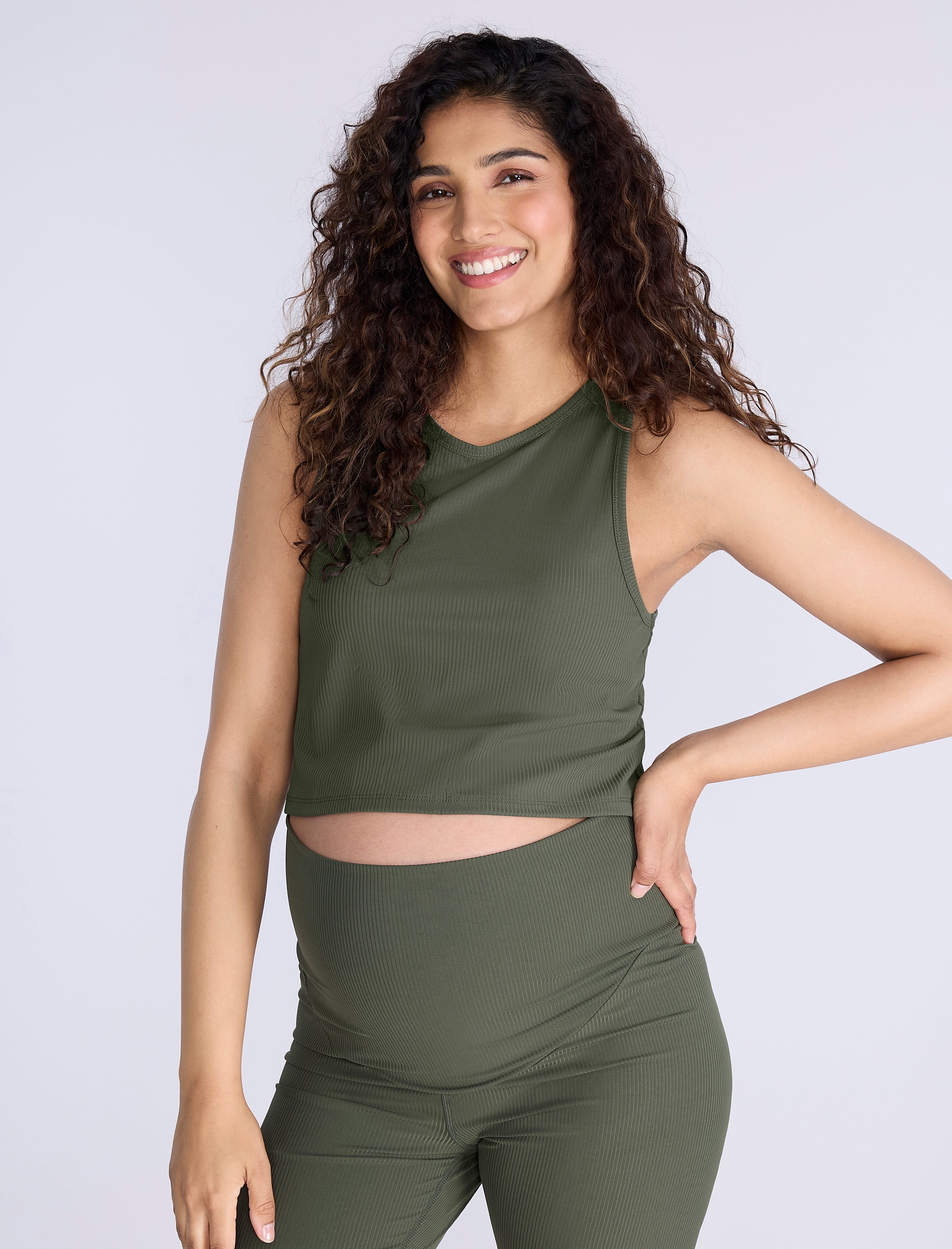 Cropped Racer Back Active Tank